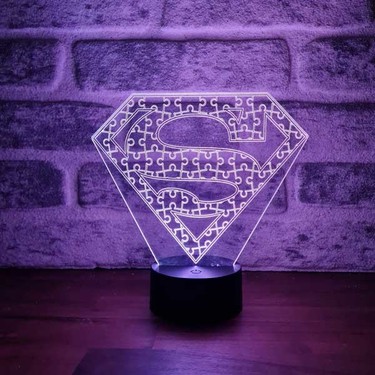 By Lamp Superman Puzzle Led Gece Lambasi Fiyati