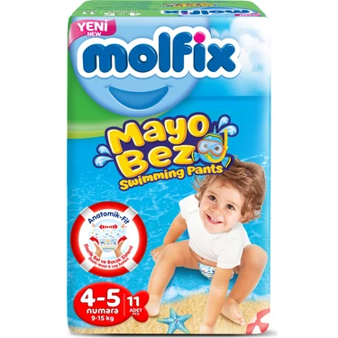 Molfix Mayo Bebek Bezi Swimming Pants 4-5 Beden 11 'li 9-15