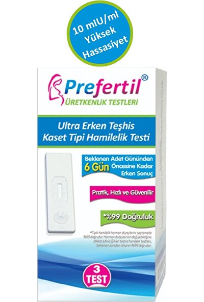 Prefertil Ultra Erken Hamilelik Kaset Test - [ 1 Kutu = 3 Test ]