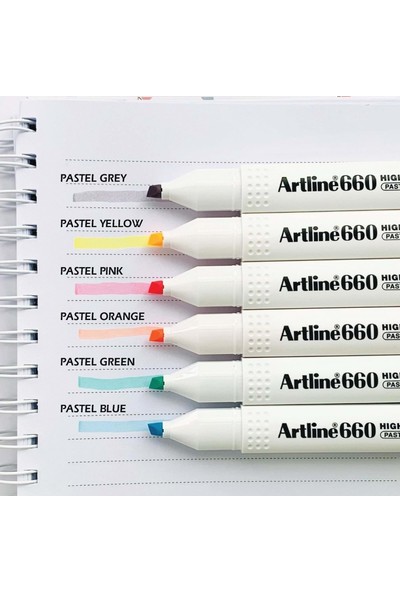 Artline 660 Pastel Seri 6'lı Fosforlu Kalem Seti 2