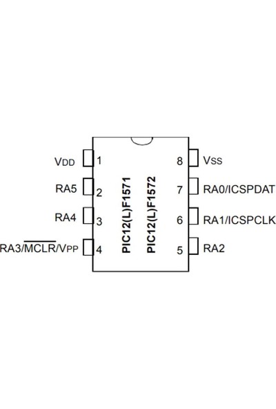 Microchip PIC12F1571 I/sn Smd Soıc-8 8-Bit 32MHZ Mikrodenetleyici