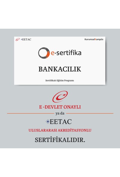 E-Sertifika Bankacılık Eğitimi (E-Devlet / EETAC Onaylı Sertifikalı)