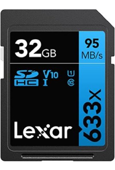 Lexar 32GB 633X Sdhc Uhs-I Sd Card V10 95MB/S Hafıza Kartı Blue Series LSD32GCB633