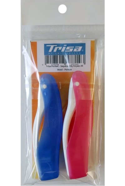 Trisa Pocket - Seyahat Diş Fırçası 2li Mavi - Pembe