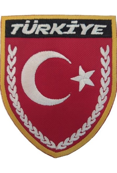 Sim Nakış Türk Bayrak Nakış Işleme Arma Patch Peç 8×9,5 cm
