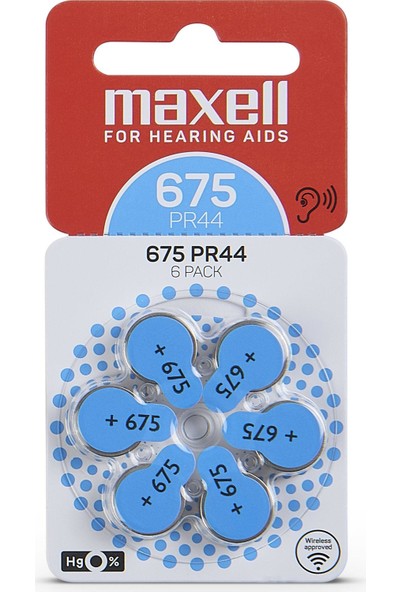 Maxell PR44-675 Kulaklık Pili 60'lı