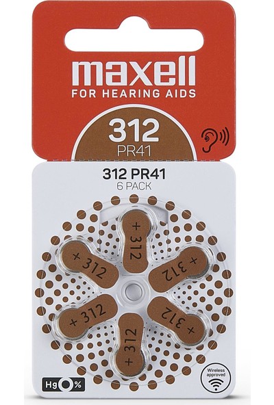 Maxell PR41-312 Kulaklık Pili 60'lı