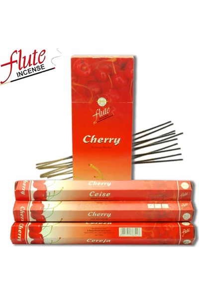 Flute Incense Sticks Tütsü Kiraz Cherry 20 Çubuk