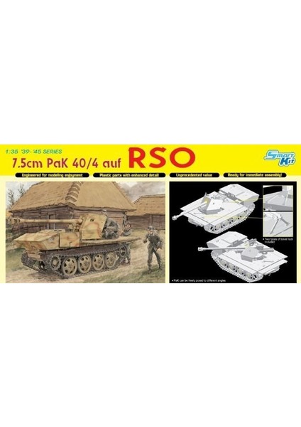 6640 1/35 7.5cm Pak 40/4 Auf Rso Tanksavar Topu Maketi