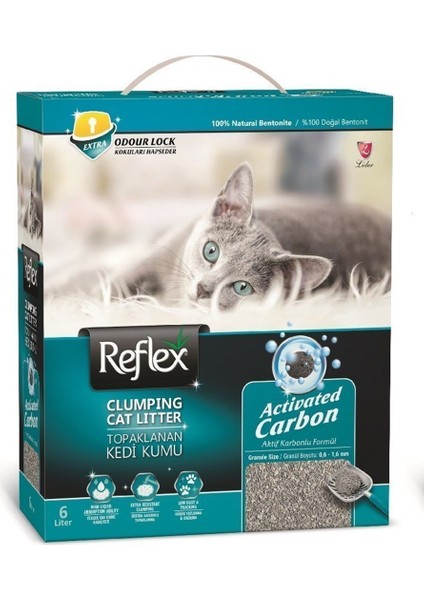 Aktif Karbonlu Topaklanan Kedi Kumu 6 Lt