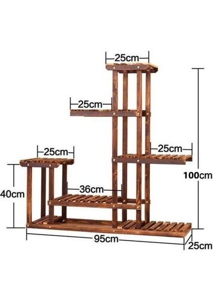 Saksı Standı 6 Katlı Saksılık Ahşap Çiçeklik Çok Katlı Dekoratif Saksı Standı fiyatları