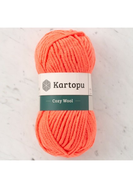 Cozy Wool K1212 Turuncu %25 Yün Karışımlı Kalın Örgü Ipi