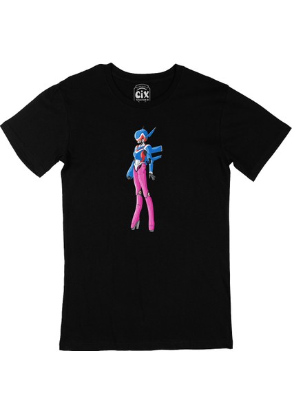 Anime Robot Siyah Tişört