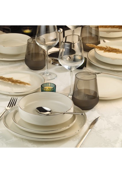 24 Parça Chef Taste Of Platin Fileli Yemek Takımı