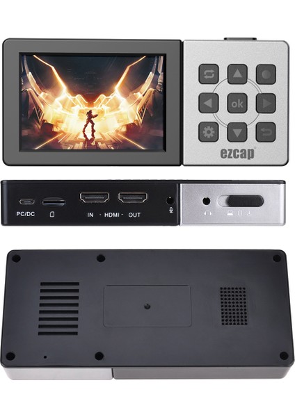 273 Hd Recorder Portable Full Hd 1080P 60Hz Tek Tuş 3.5 Inç Ekranlı Taşınabilir Bilgisayarsız Çalışan Video Kayıt Cihazı Mikrofonlu HDMI Video Recorder