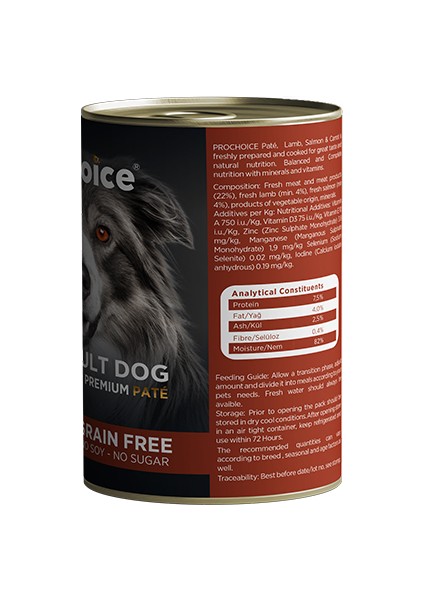 Adult Kuzu Somon ve Havuçlu Köpek Konservesi 6X400 gr modelleri