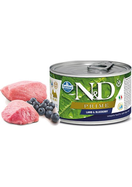 Prime Kuzu Yaban Mersini Mini Köpek Konserve 6X140 gr