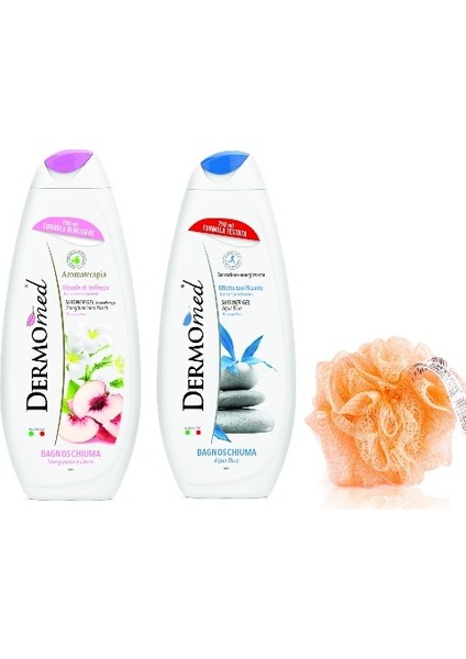 Bitki Özlü Duş Jeli Frangipani ve Şeftali & Aqua Blue 2X750 ml Set. Paraben ve Sls Içermez