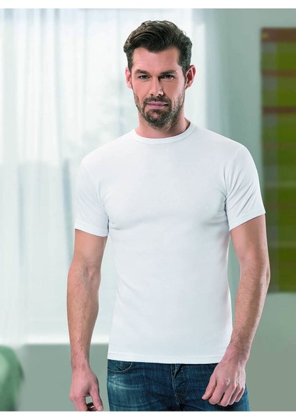 Erkek Ribanalı O Yaka Kısa Kollu Atlet 1107