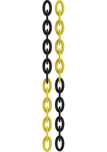 Plastik Zincir - Şerit Çekme Zinciri Siyah Sarı 8mm x 25M