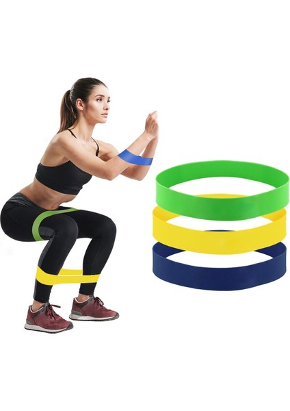 Pilates, Yoga, Fitness ve Squat 3'lü Direnç Çalışma Lastiği Seti
