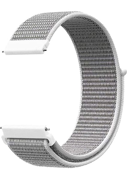 Samsung Galaxy Watch Active 2 44MM Hasırlı Kordon Woven Sport Loop Beyaz