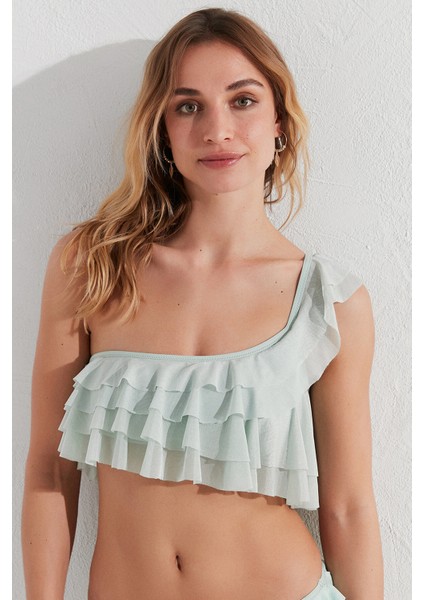 Mint Yeşili Marie One Shoulder Bikini Üstü fiyatları