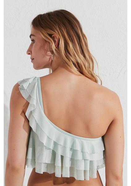 Mint Yeşili Marie One Shoulder Bikini Üstü indirimleri