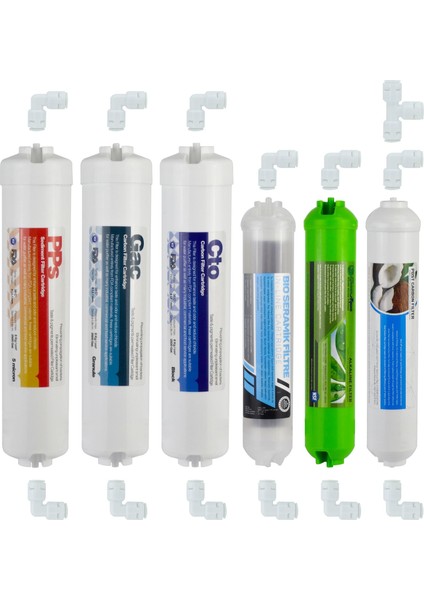 Su Arıtma Cihazı Filtresi 6'lı Set Paket Aşama Membransız