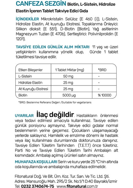 Bıotın 5000 L-Sisteın & Hidrolize At Kuyruğu Ekstresi modelleri