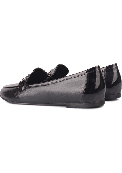 111006 021 Kadın Siyah Rugan Babet Büyük & Küçük Numara Babet modelleri