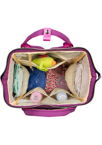Anne Bebek Bakım Çantası 9317 Fuşya Su Geçirmez Kumaş Bebek Bakım Sırt Çantası fırsatları