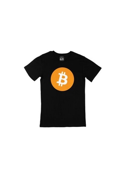 Bitcoin Logolu Siyah Tişört
