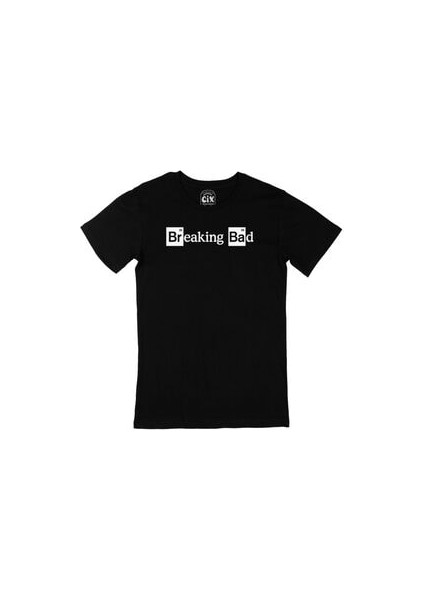Beyaz Breaking Bad Logolu Siyah Tişört