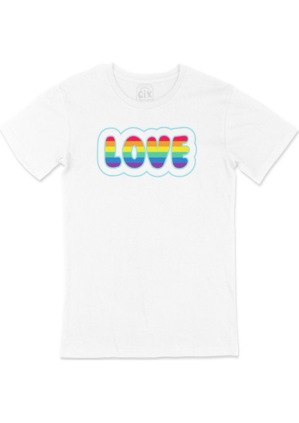 Gökkuşağı Renkli Love Tişört