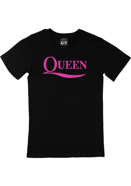 Pembe Queen Rock Siyah Tişört
