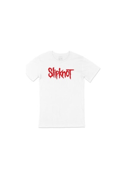 Kırmızı Slipknot Yazılı Tişört
