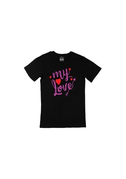 My Love Siyah Tişört