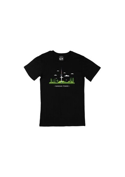 Namsan Tower Siyah Tişört
