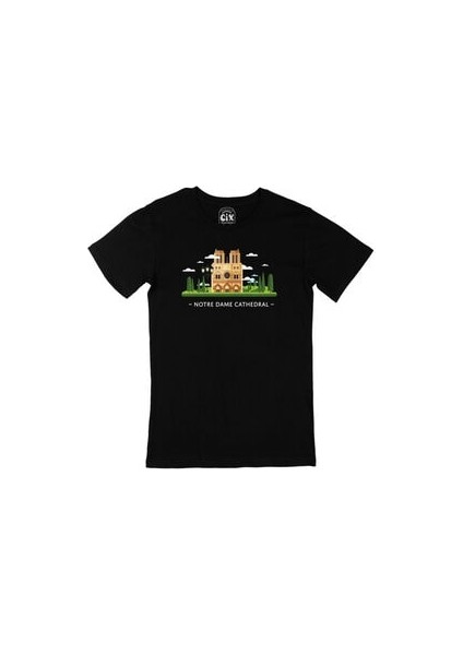 Notre Dame Katedrali Siyah Tişört