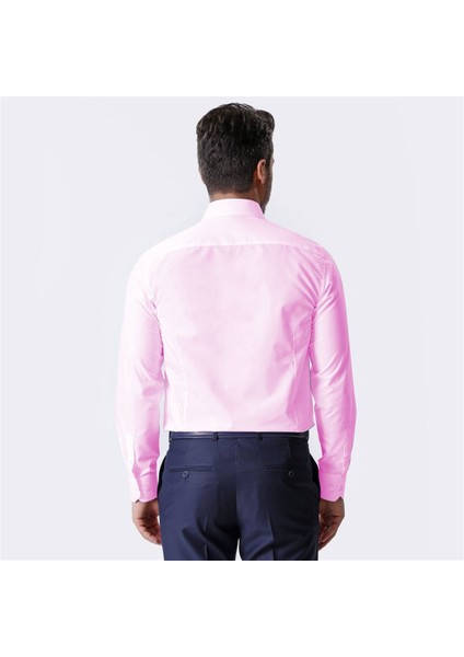 Erkek Düz Cepli Klasik Uzun Kollu Pembe Gömlek, OT-CP-20150
