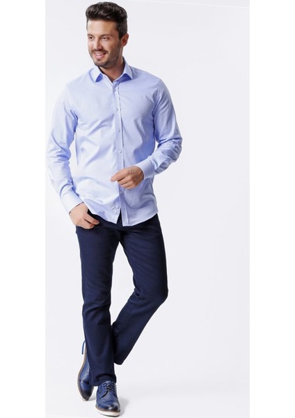 Erkek %100Pamuklu Armürlü Uzun Kollu Yarı Slim Gömlek, OT-C-20127 fiyatları