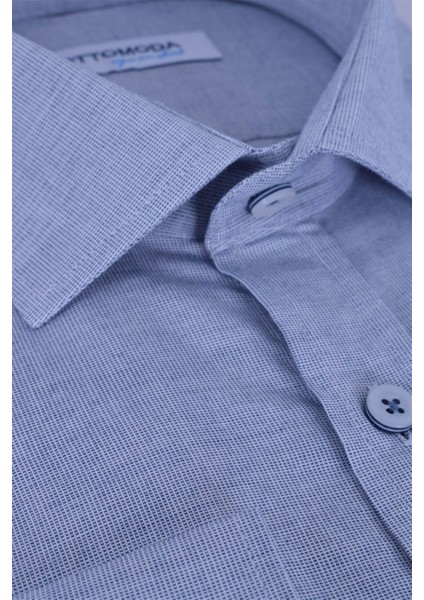 Erkek Gri-Laci Uzun Kollu %100 Pamuklu Regular Gömlek,OT-C-20136