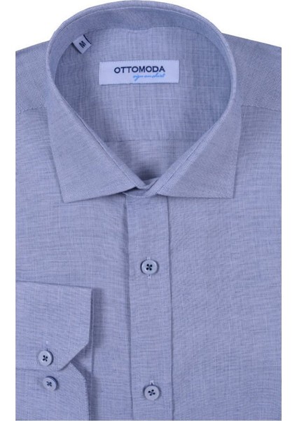 Erkek Gri-Laci Uzun Kollu %100 Pamuklu Regular Gömlek,OT-C-20136 fiyatları