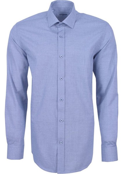 Erkek Gri-Laci Uzun Kollu %100 Pamuklu Regular Gömlek,OT-C-20136 fırsatları