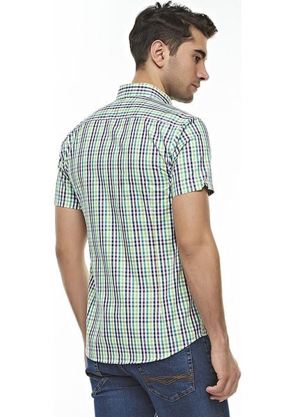 Ekose Kareli Kısa Kollu %100 Pamuklu Regular Gömlek,OT-C-20193 modelleri