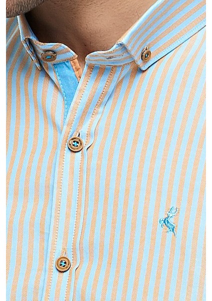 Oxford %100 Pamuklu Çizgili Slim Fit Uzun Kollu Gömlek,OT-C-20070 indirimleri