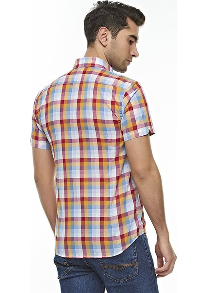 Ekose Kareli Kısa Kollu %100 Pamuklu Regular Gömlek,OT-C-20189 modelleri