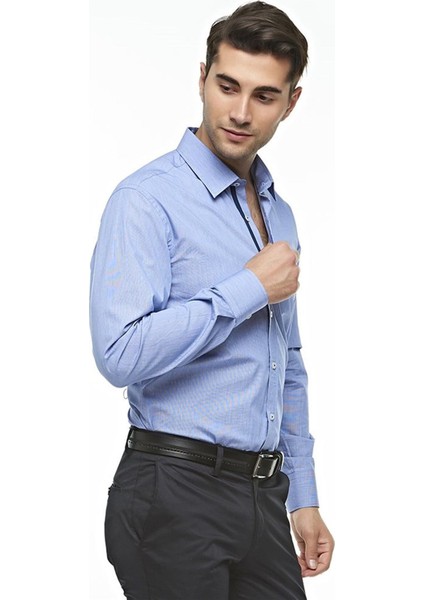 %100 Pamuk Premium Kumaş Lacivert Uzun Kollu Gömlek,OT-C-20142 fiyatları