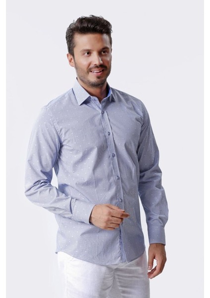 Ekose Uzun Kollu Pamuklu Klasik Yaka Regular Gömlek,OT-C-20121